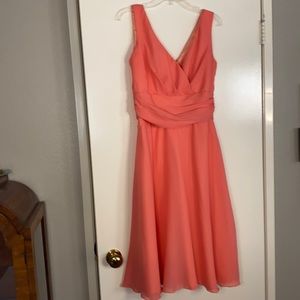 Beautiful spring coral peach chiffon dress